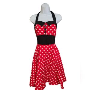 Casino Dress Polka Dot 50's Vintage Style L